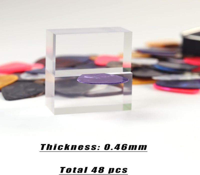 Fishknow Thin Guitar Picks,48 Pcs Fishkonw Guitar Picks for Acoustic Guitar,Thin Guitar Pics for Bass Guitar - Image 2